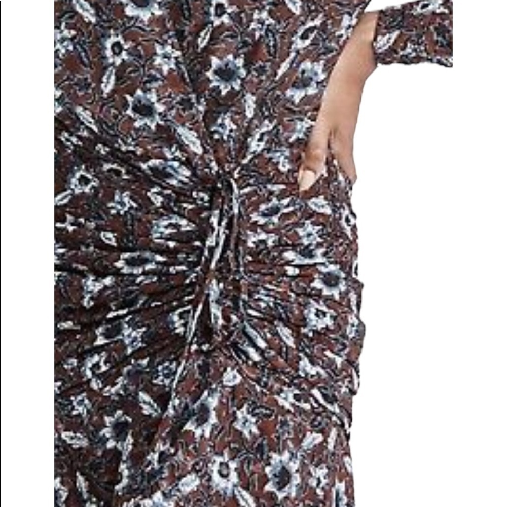 Veronica Beard Anjali Silk Floral Ruffled Ruched Mini Dress Boho NEW - Picture 3 of 16